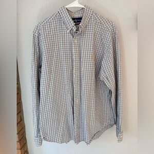 Ralph Lauren Blue and Yellow Checkered Men's Shirt